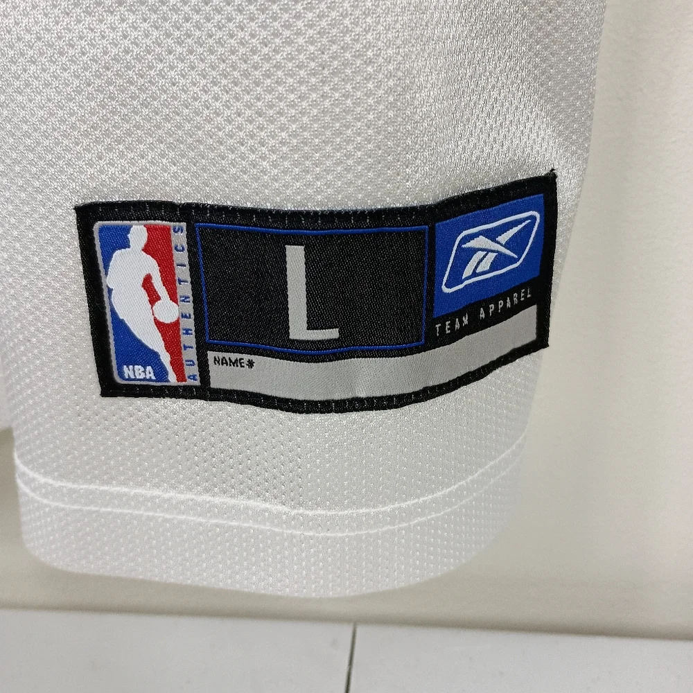 Boston Celtics Al Jefferson Jersey Large White Green Reebok NBA #7 Vintage - Picture 6 of 9